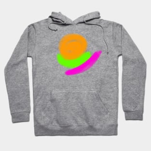 Green orange pink watercolor texture art Hoodie